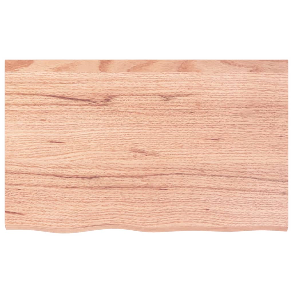 vidaXL Blat do stołu, jasnobrązowy, 80x50x(2-6)cm, lite drewno dębowe