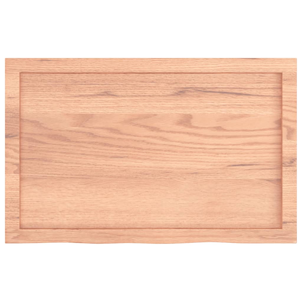 vidaXL Blat do stołu, jasnobrązowy, 80x50x(2-6)cm, lite drewno dębowe