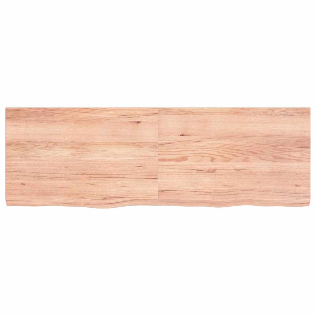 vidaXL Blat do stołu, jasnobrązowy, 120x40x(2-4)cm, lite drewno dębowe
