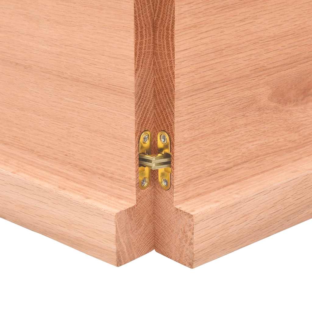 vidaXL Blat do stołu, jasnobrązowy, 120x40x(2-4)cm, lite drewno dębowe