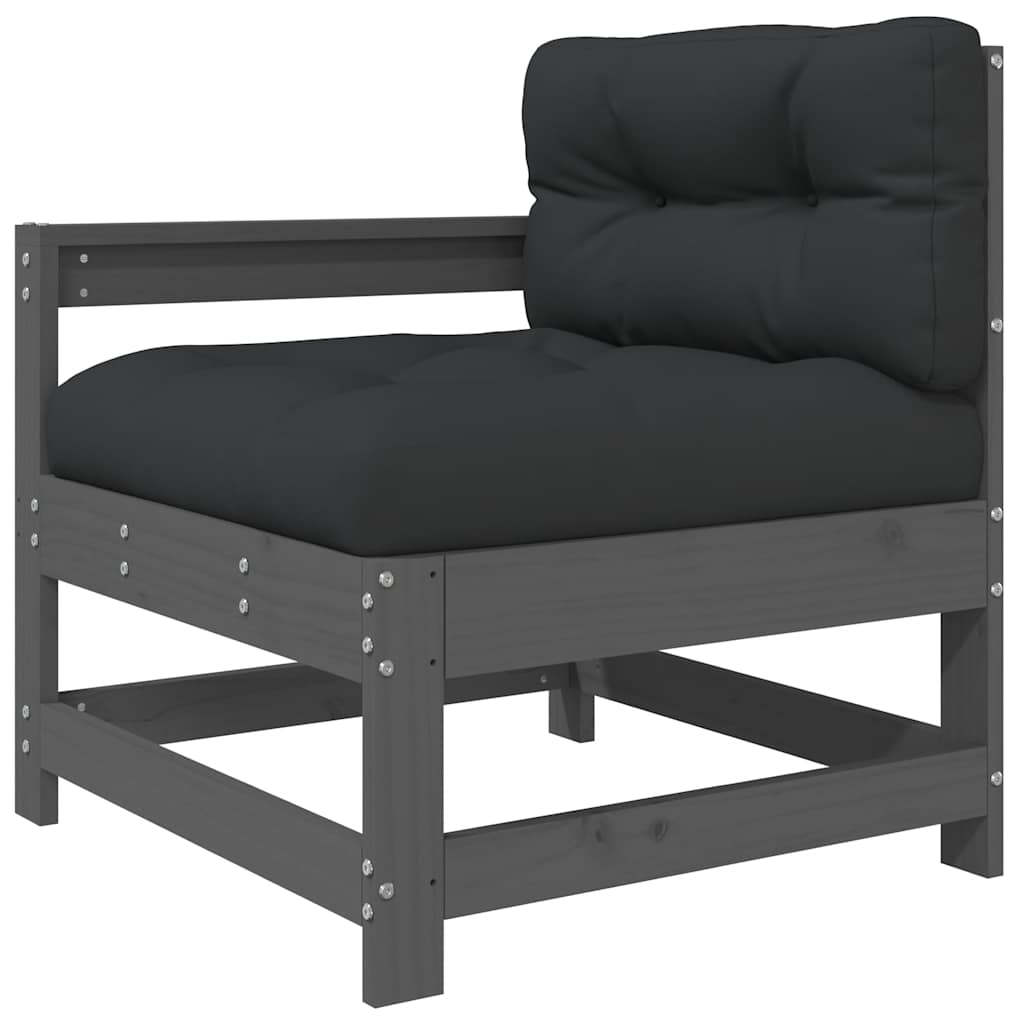vidaXL 5-cz. zestaw wypoczynkowy do ogrodu z poduszkami, szary, drewno