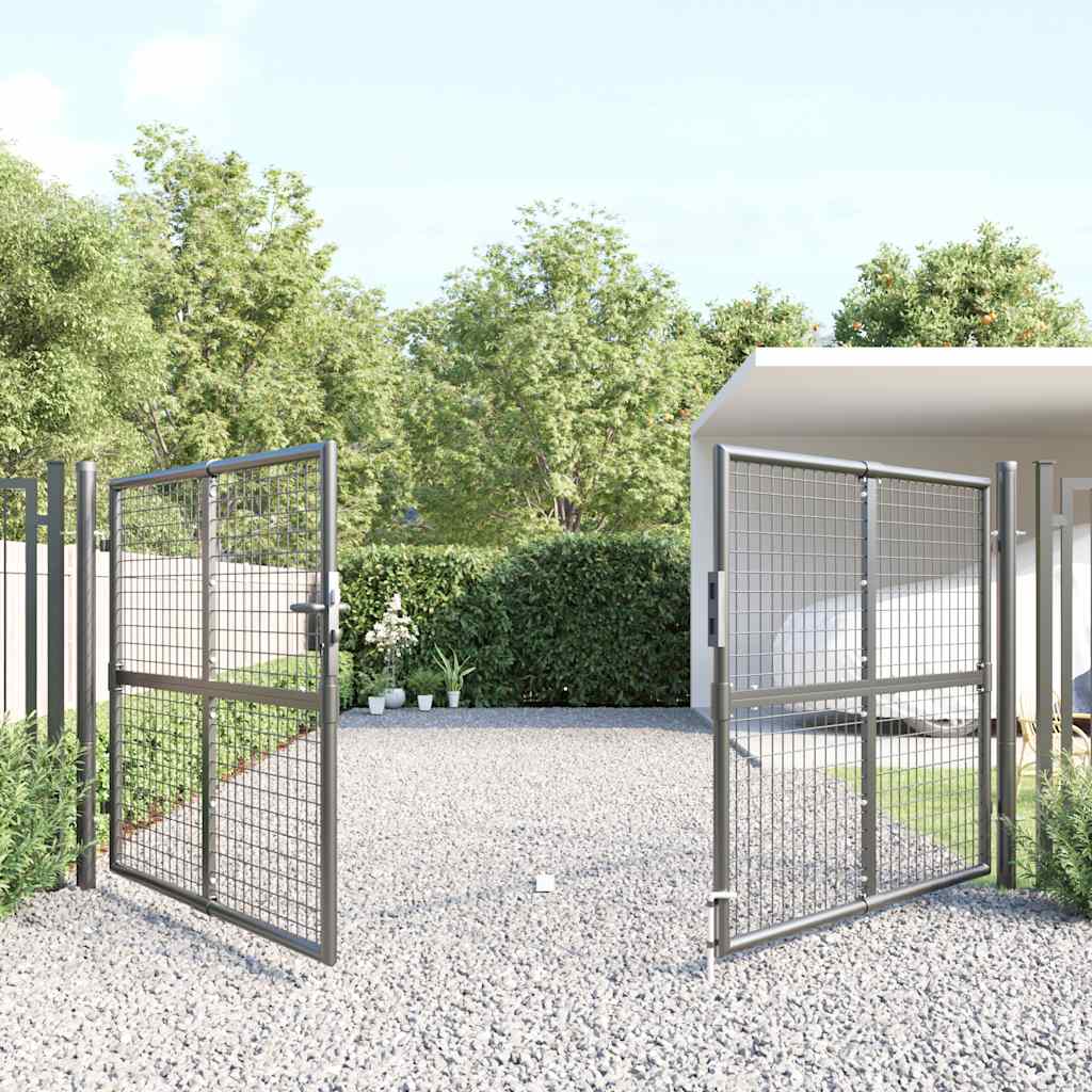 vidaXL Brama ogrodowa z siatki antracytowa 300x125 cm ocynkowana stal