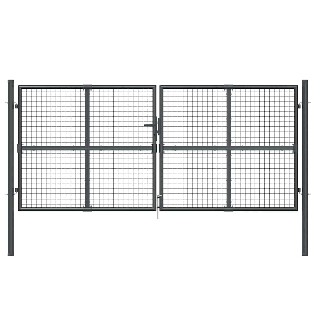 vidaXL Brama ogrodowa z siatki antracytowa 300x125 cm ocynkowana stal