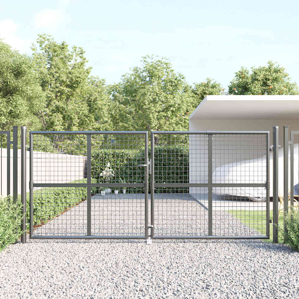 vidaXL Brama ogrodowa z siatki antracytowa 300x125 cm ocynkowana stal