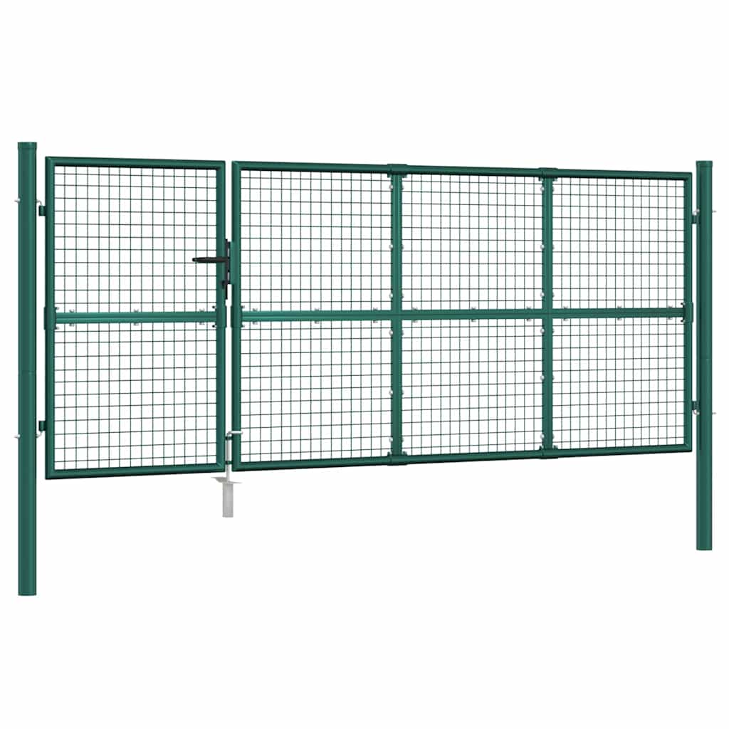 vidaXL Siatkowa bramka ogrodowa zielona 350x125 cm ocynkowana stal