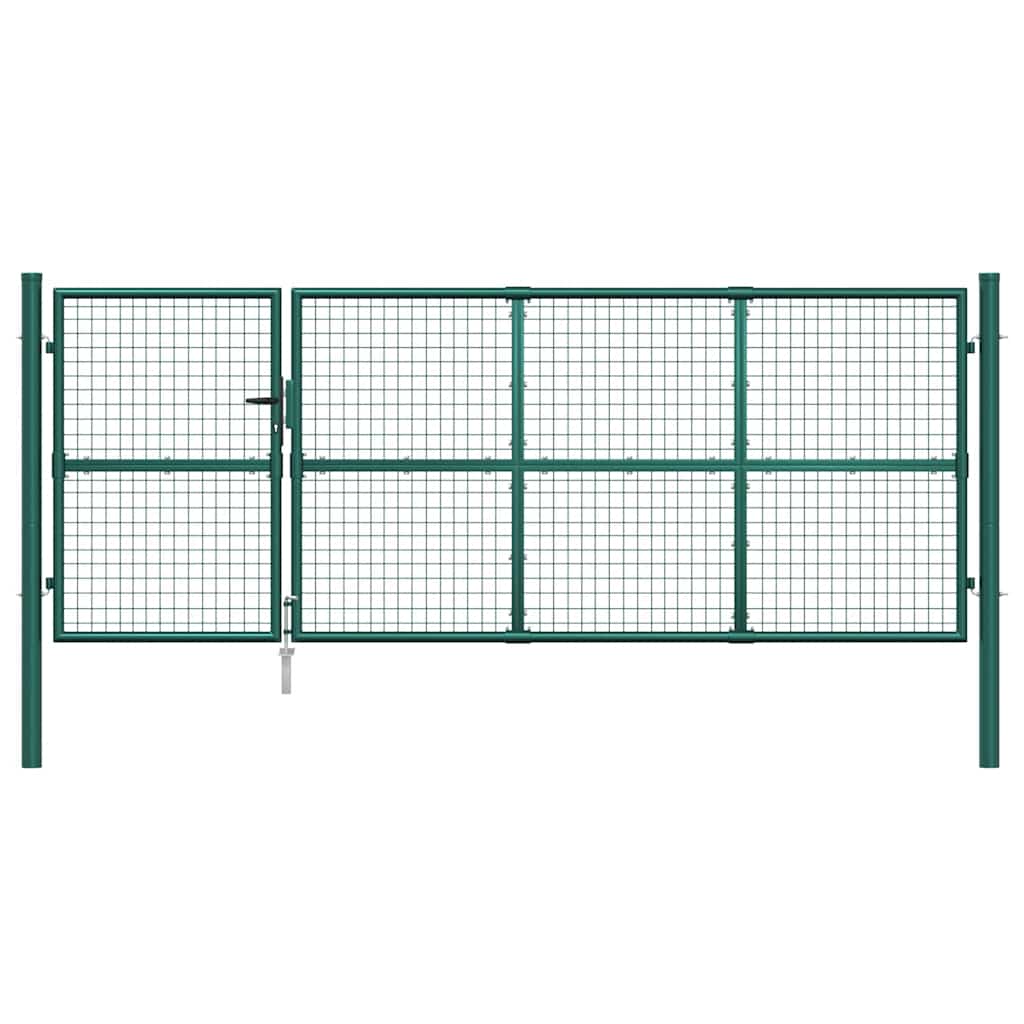 vidaXL Siatkowa bramka ogrodowa zielona 350x125 cm ocynkowana stal