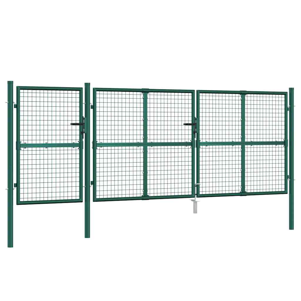 vidaXL Siatkowa bramka ogrodowa zielona 400x125 cm ocynkowana stal