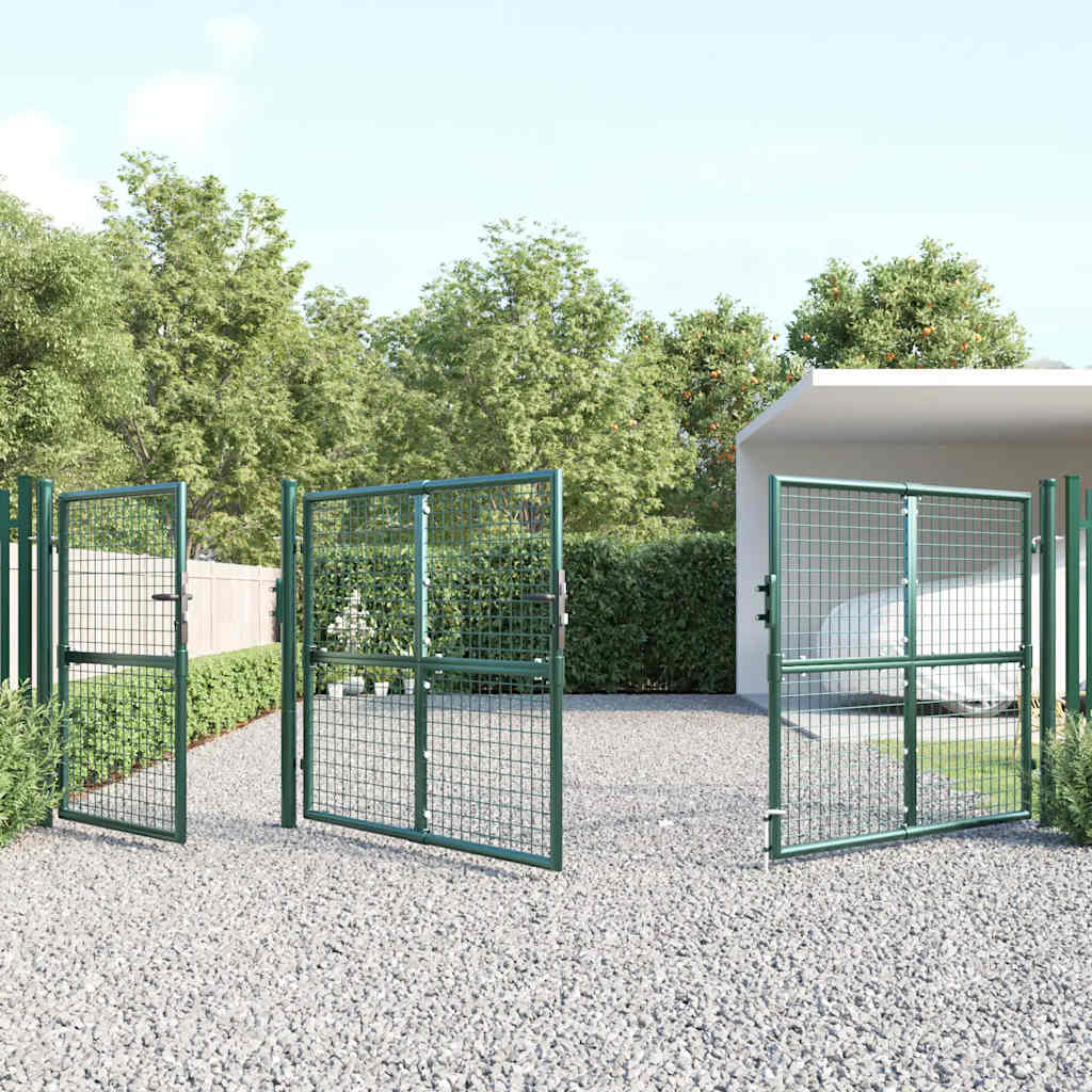 vidaXL Siatkowa bramka ogrodowa zielona 400x125 cm ocynkowana stal