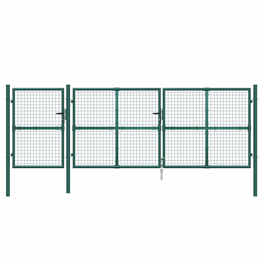 vidaXL Siatkowa bramka ogrodowa zielona 400x125 cm ocynkowana stal