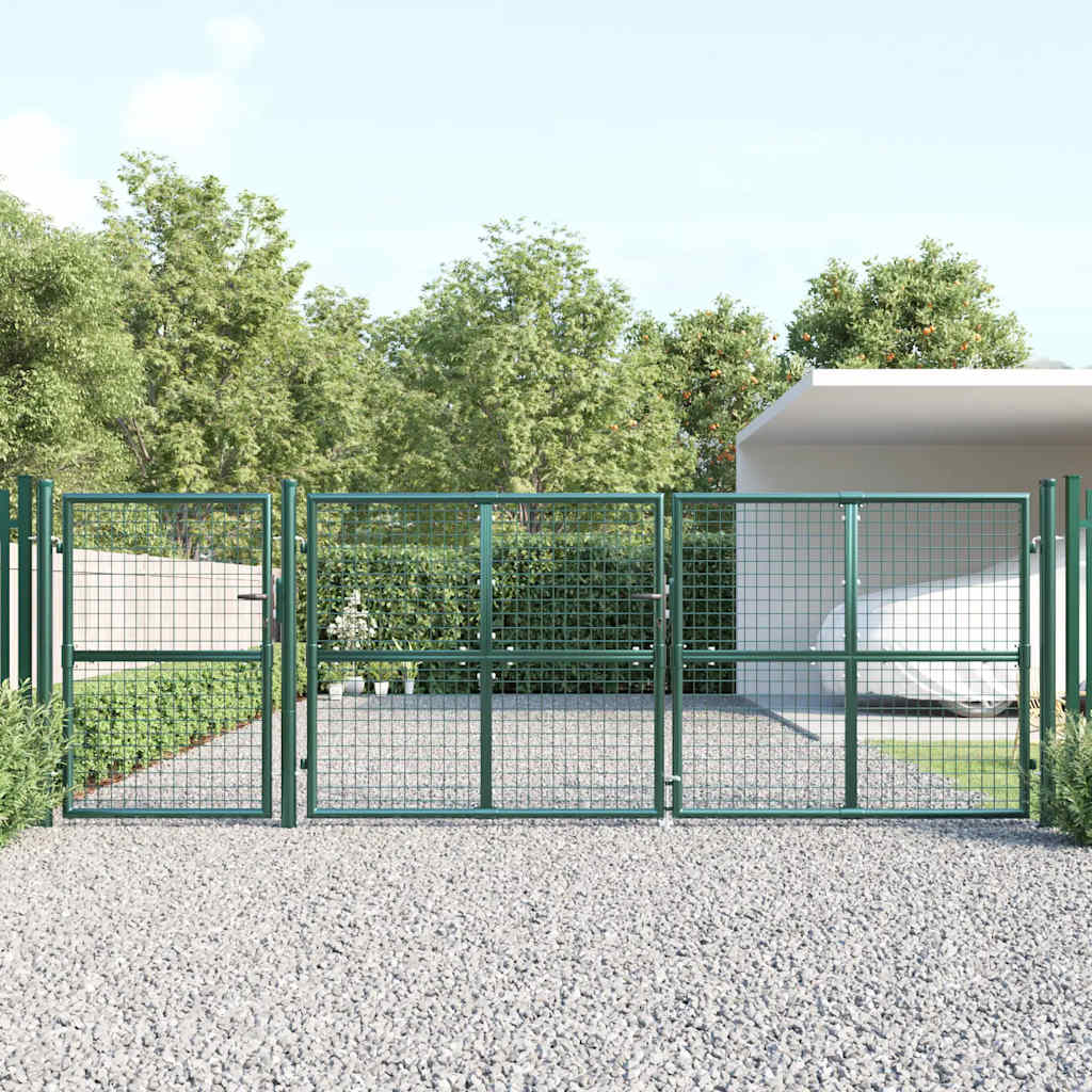 vidaXL Siatkowa bramka ogrodowa zielona 400x125 cm ocynkowana stal