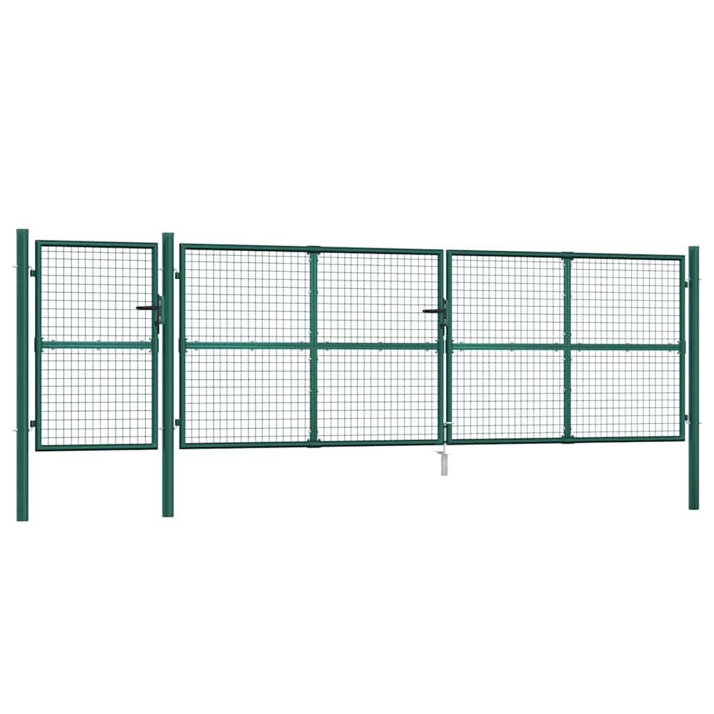 vidaXL Siatkowa bramka ogrodowa zielona 500x125 cm ocynkowana stal