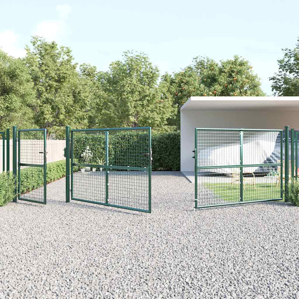 vidaXL Siatkowa bramka ogrodowa zielona 500x125 cm ocynkowana stal