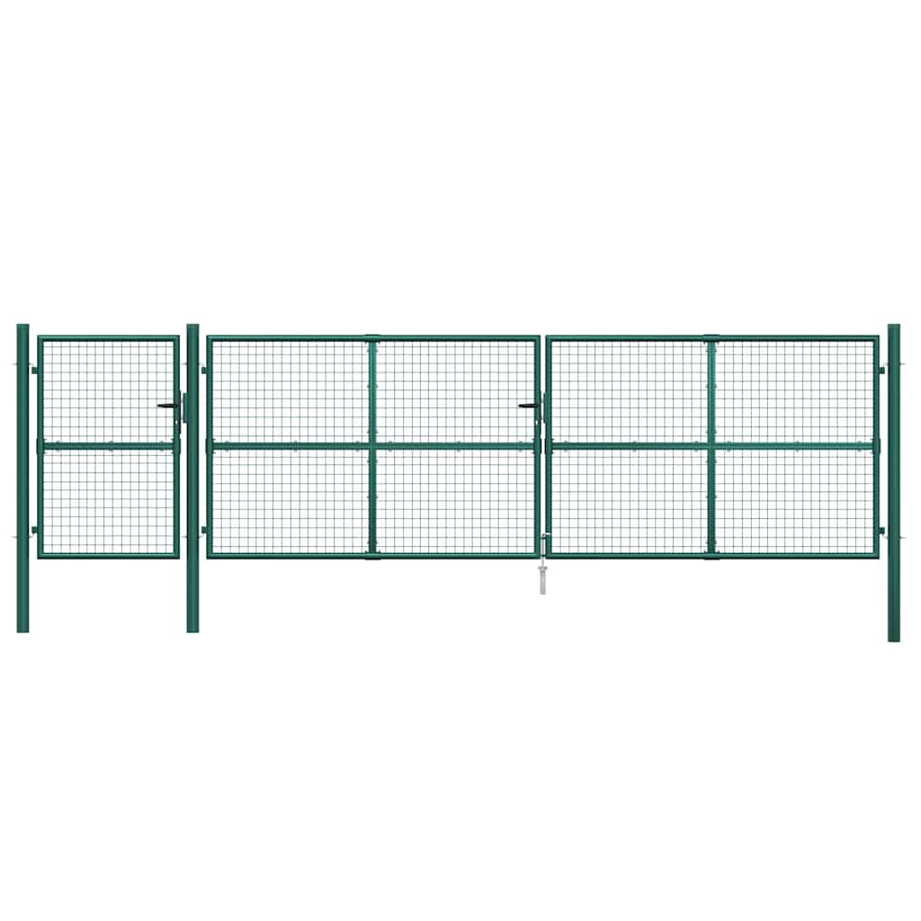 vidaXL Siatkowa bramka ogrodowa zielona 500x125 cm ocynkowana stal