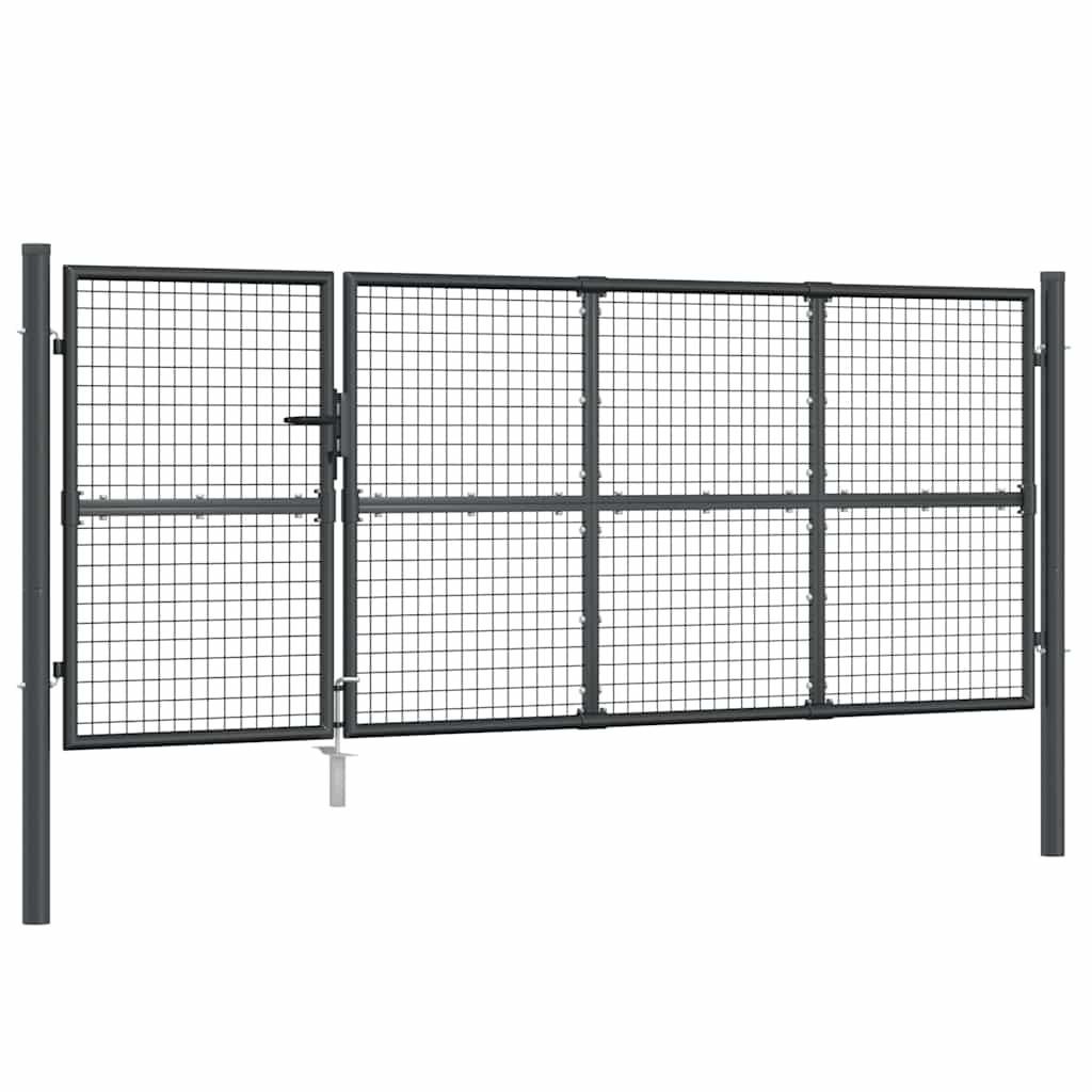 vidaXL Brama ogrodowa siatkowa antracytowa 350x125 cm ocynkowana stal