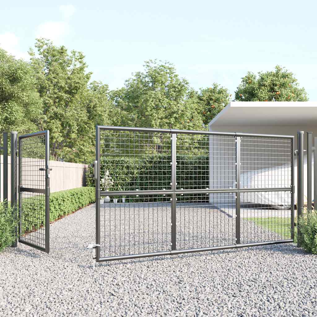 vidaXL Brama ogrodowa siatkowa antracytowa 350x125 cm ocynkowana stal