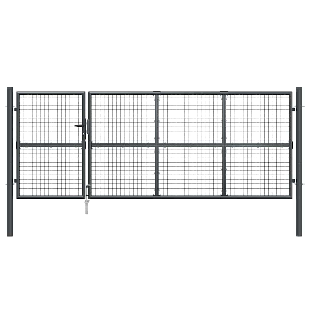 vidaXL Brama ogrodowa siatkowa antracytowa 350x125 cm ocynkowana stal