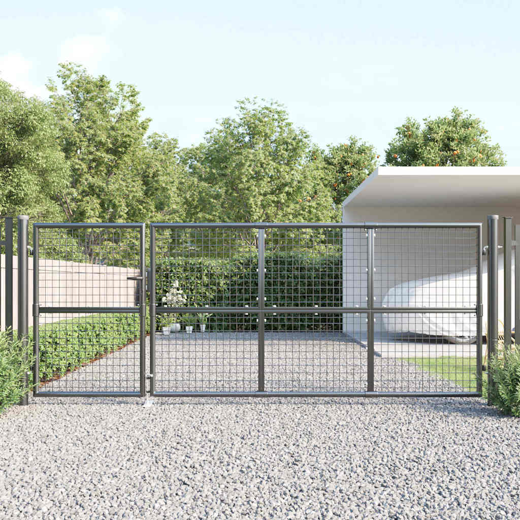 vidaXL Brama ogrodowa siatkowa antracytowa 350x125 cm ocynkowana stal