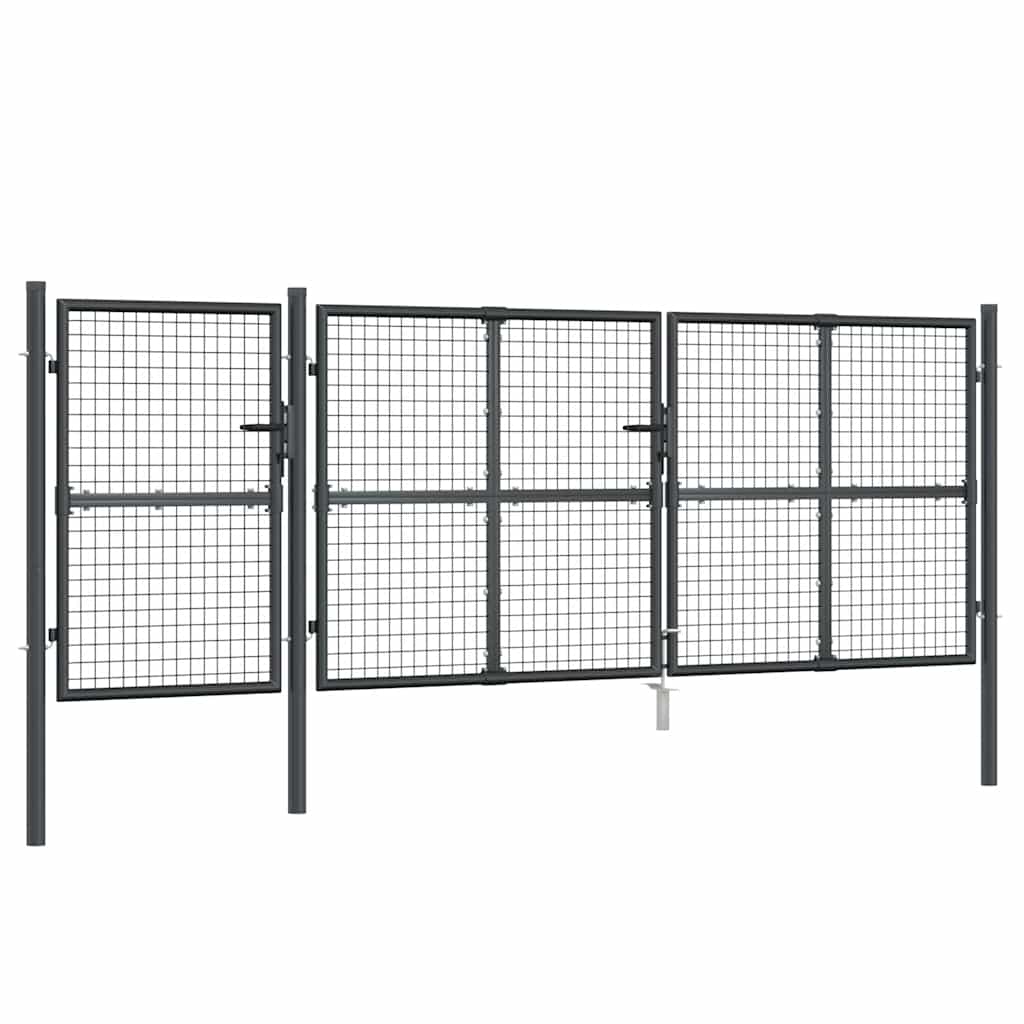 vidaXL Brama ogrodowa z siatki antracytowa 400x125 cm ocynkowana stal