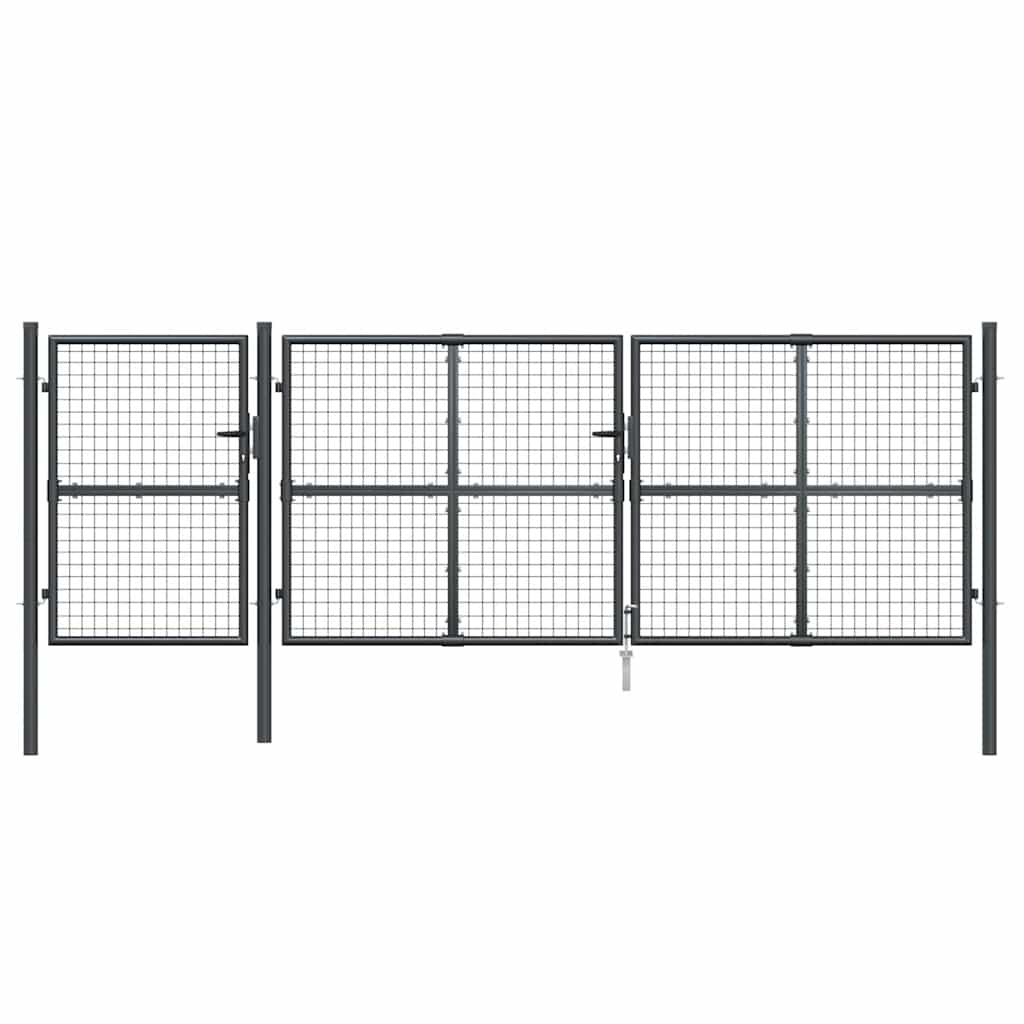 vidaXL Brama ogrodowa z siatki antracytowa 400x125 cm ocynkowana stal