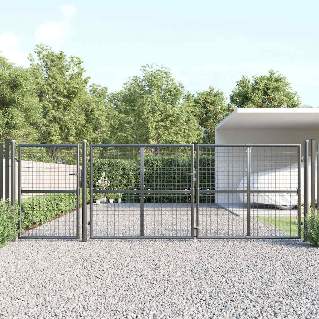 vidaXL Brama ogrodowa z siatki antracytowa 400x125 cm ocynkowana stal
