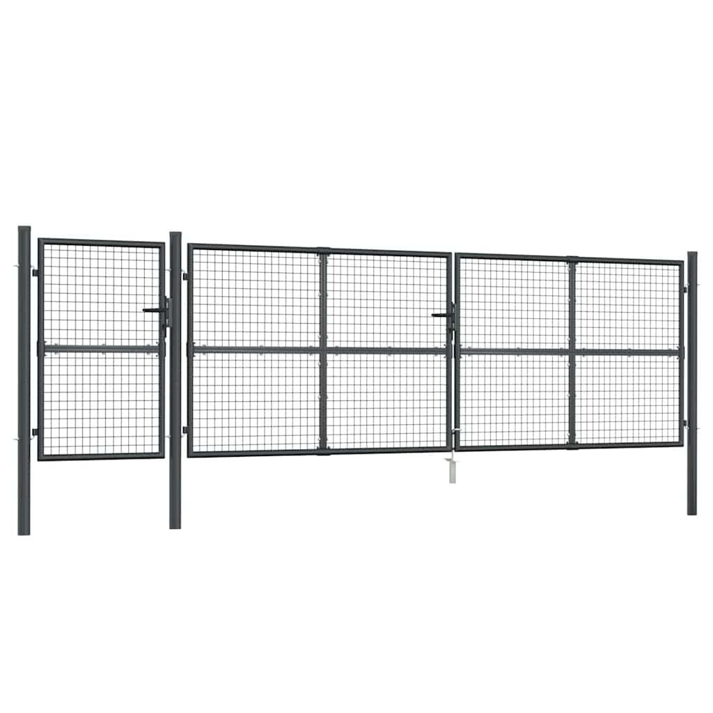 vidaXL Brama ogrodowa z siatki antracytowa 500x125 cm ocynkowana stal