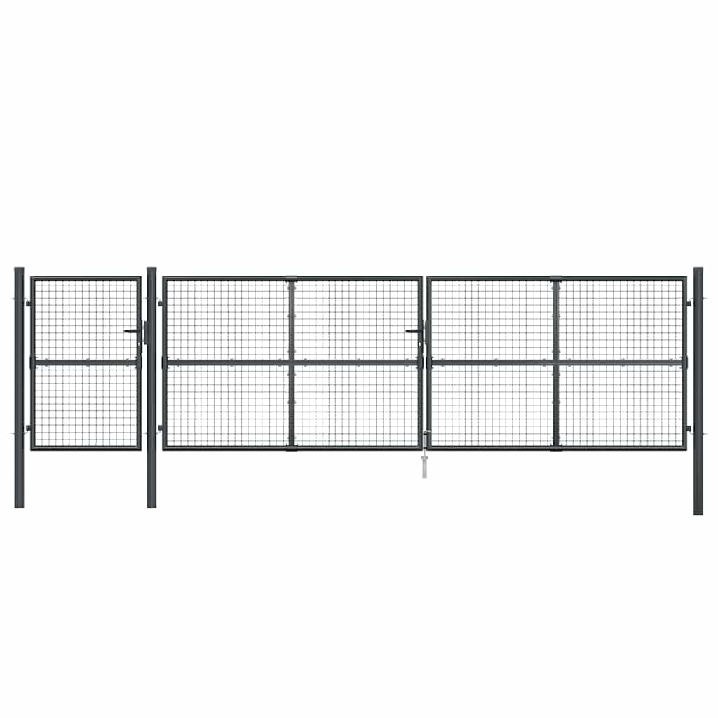 vidaXL Brama ogrodowa z siatki antracytowa 500x125 cm ocynkowana stal