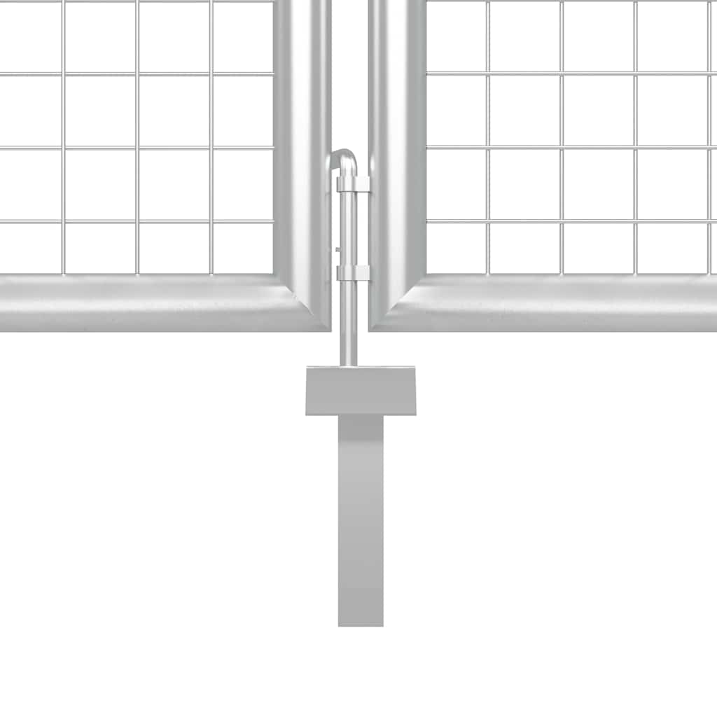 vidaXL Brama ogrodowa z siatki, srebrna, 400x125 cm, ocynkowana stal
