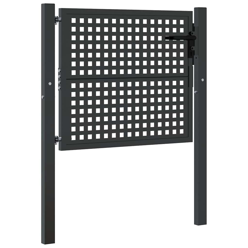 vidaXL Brama ogrodowa antracytowa 100x75 cm stalowa