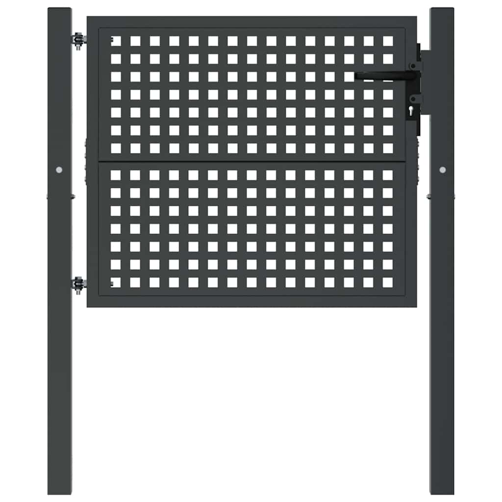 vidaXL Brama ogrodowa antracytowa 100x75 cm stalowa
