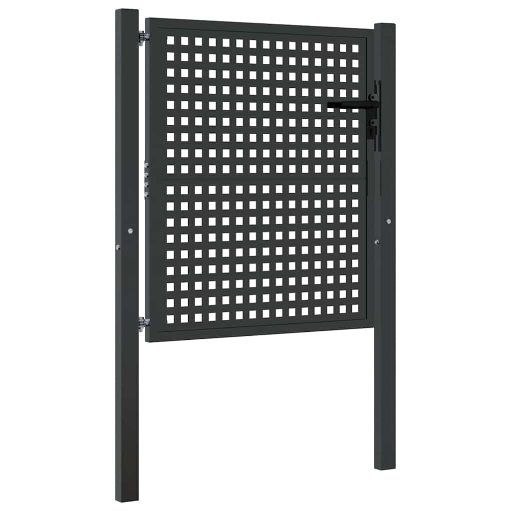 vidaXL Brama ogrodowa antracytowa 100x100 cm stalowa