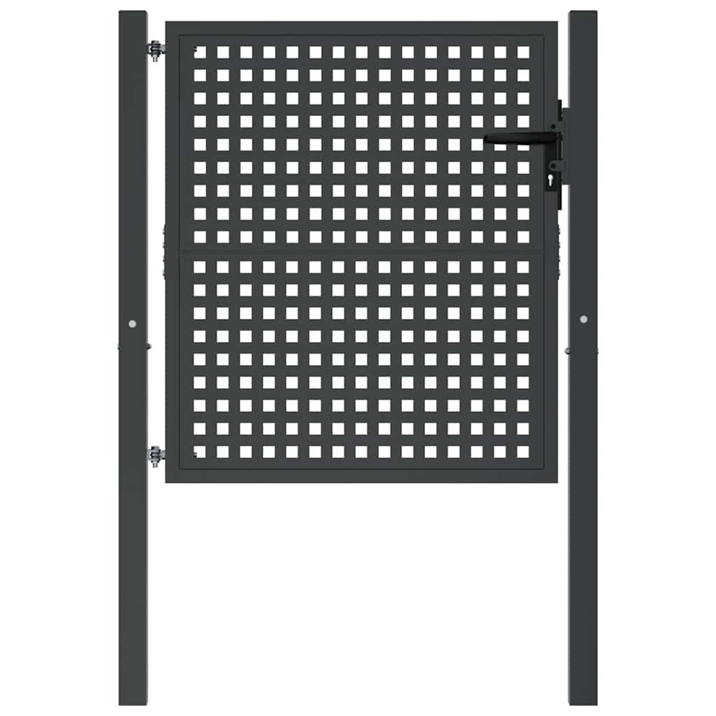 vidaXL Brama ogrodowa antracytowa 100x100 cm stalowa