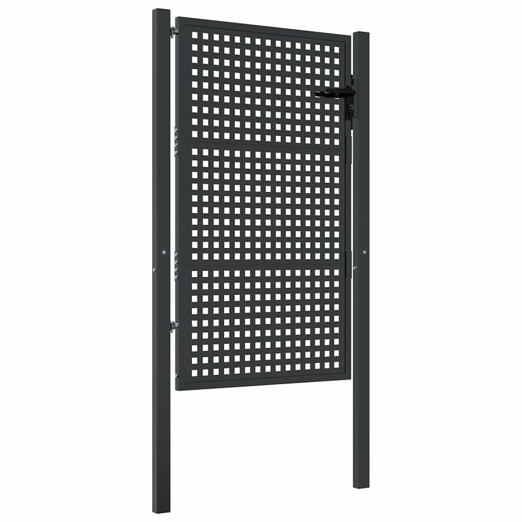 vidaXL Brama ogrodowa antracytowa 100x125 cm stalowa