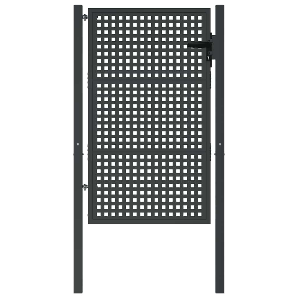 vidaXL Brama ogrodowa antracytowa 100x125 cm stalowa