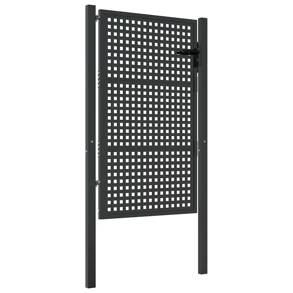 vidaXL Brama ogrodowa antracytowa 100x150 cm stalowa