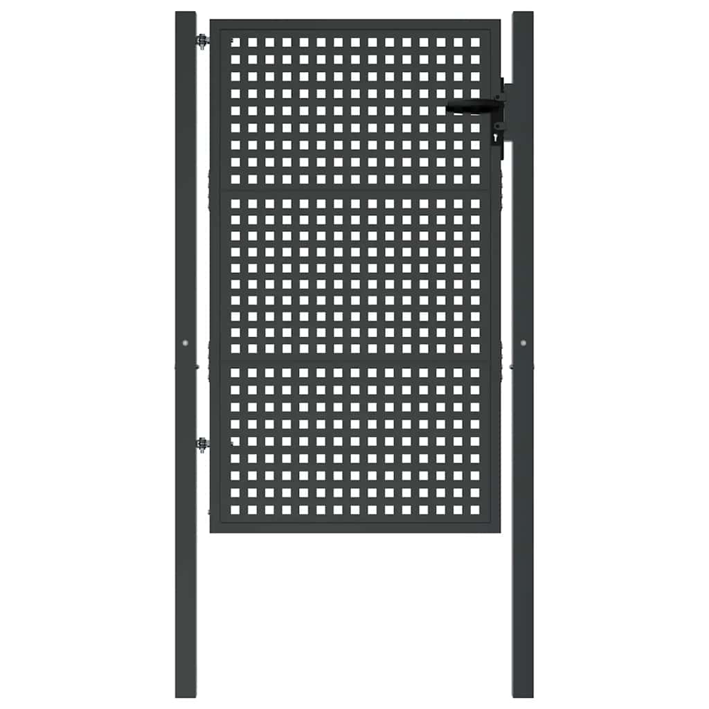 vidaXL Brama ogrodowa antracytowa 100x150 cm stalowa