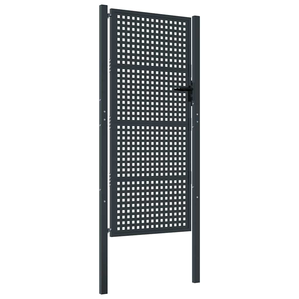 vidaXL Brama ogrodowa antracytowa 100x200 cm stalowa