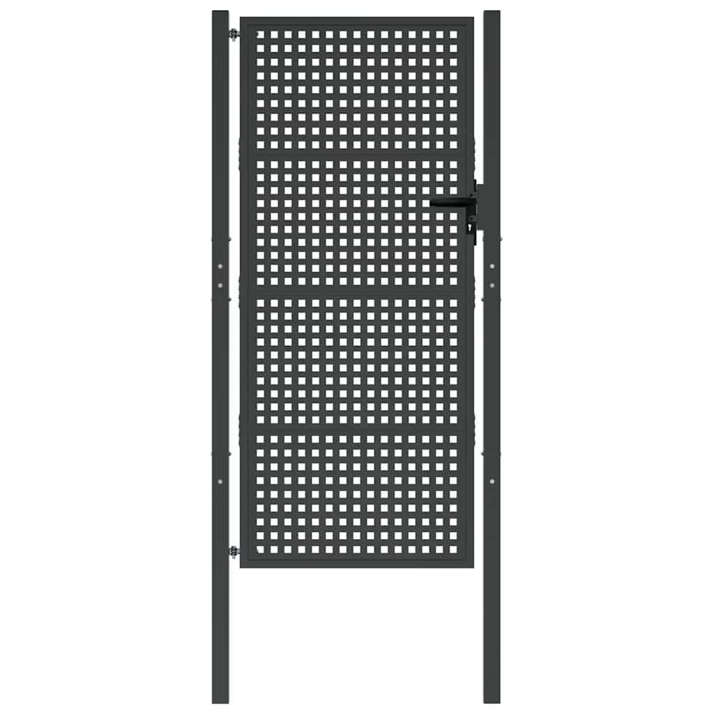 vidaXL Brama ogrodowa antracytowa 100x200 cm stalowa