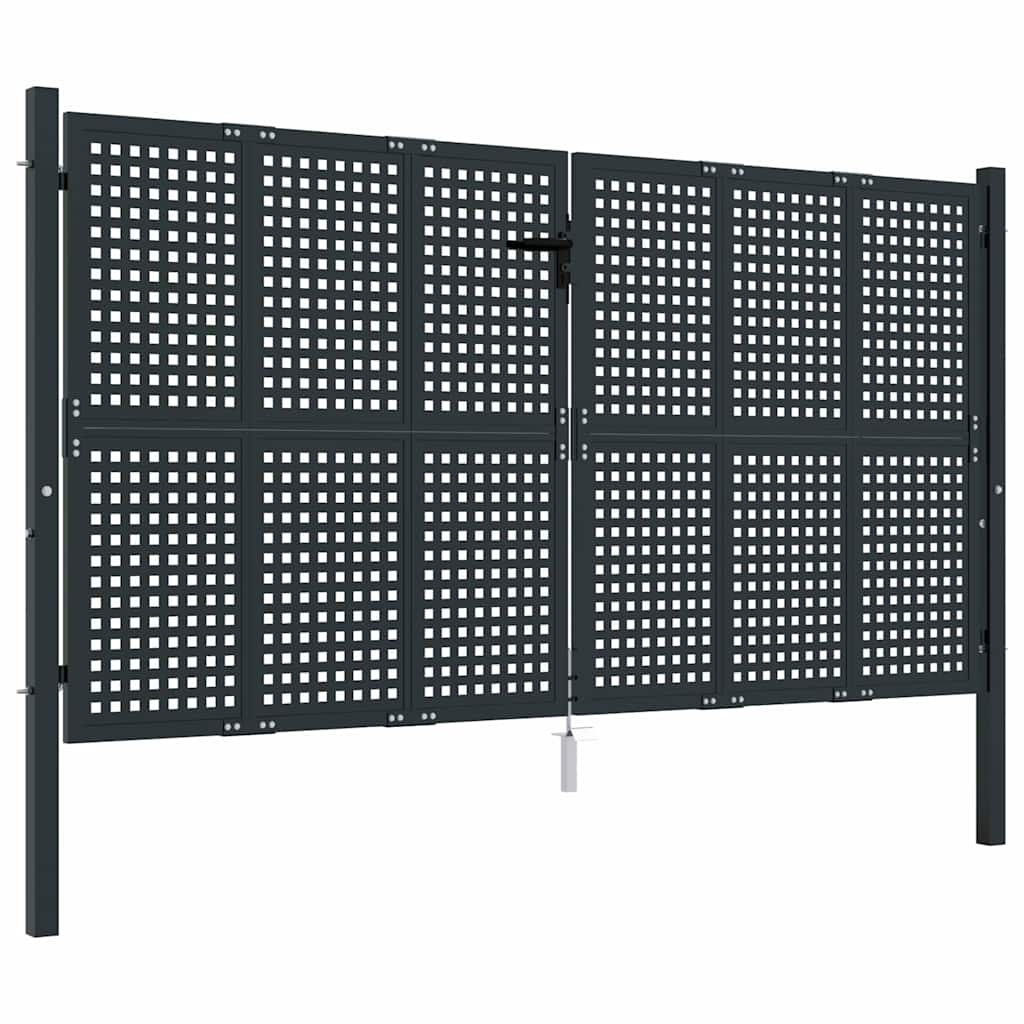 vidaXL Brama ogrodowa antracytowa 300x125 cm stalowa