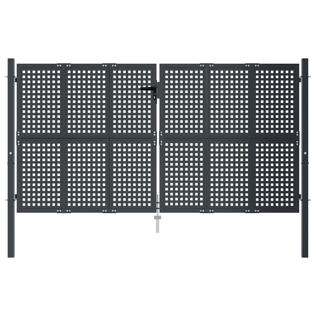vidaXL Brama ogrodowa antracytowa 300x125 cm stalowa