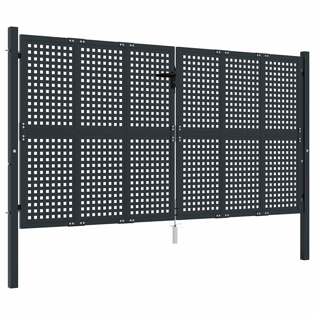 vidaXL Brama ogrodowa antracytowa 300x150 cm stalowa