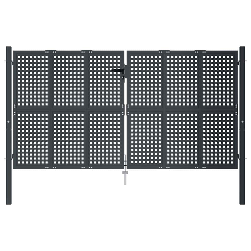 vidaXL Brama ogrodowa antracytowa 300x150 cm stalowa