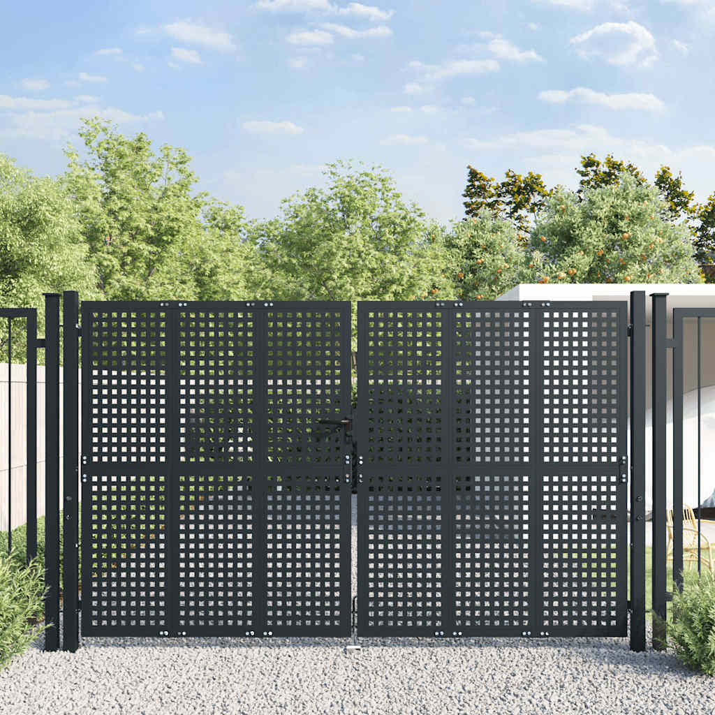 vidaXL Brama ogrodowa antracytowa 300x200 cm stalowa