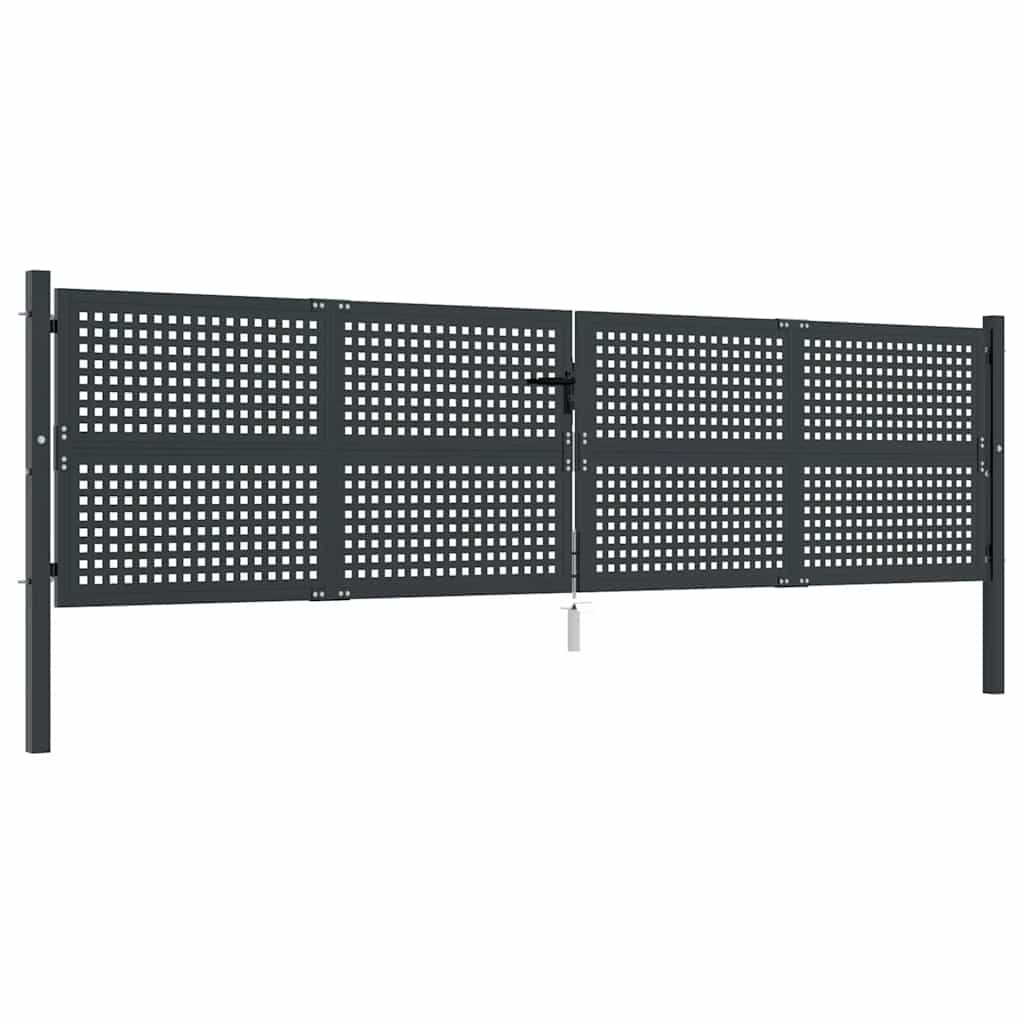 vidaXL Brama ogrodowa antracytowa 400x125 cm stalowa
