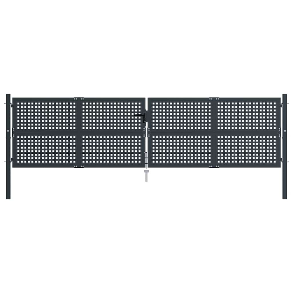vidaXL Brama ogrodowa antracytowa 400x125 cm stalowa