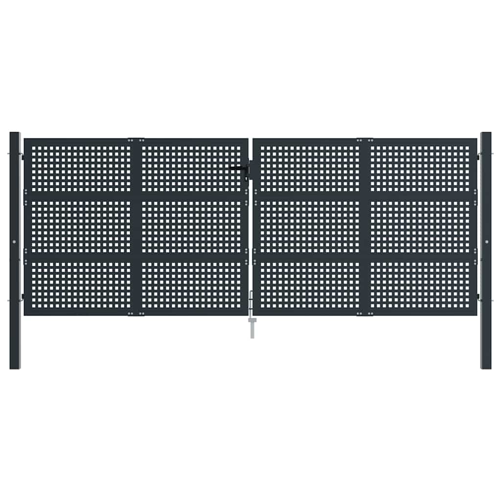 vidaXL Brama ogrodowa antracytowa 400x125 cm stalowa