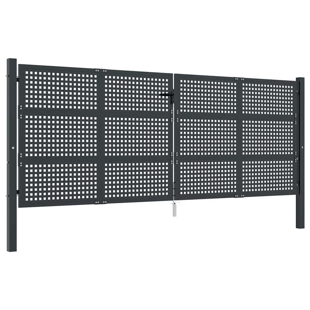 vidaXL Brama ogrodowa antracytowa 400x150 cm stalowa