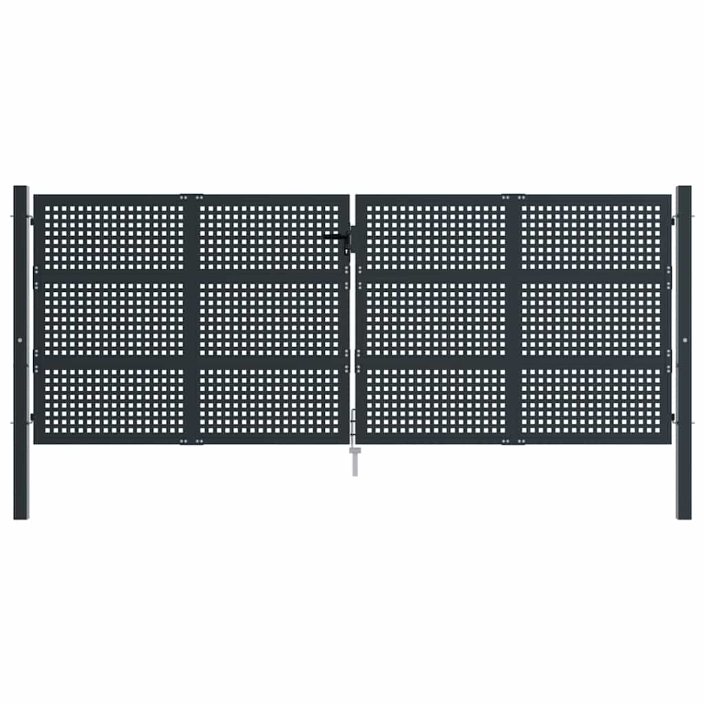 vidaXL Brama ogrodowa antracytowa 400x150 cm stalowa