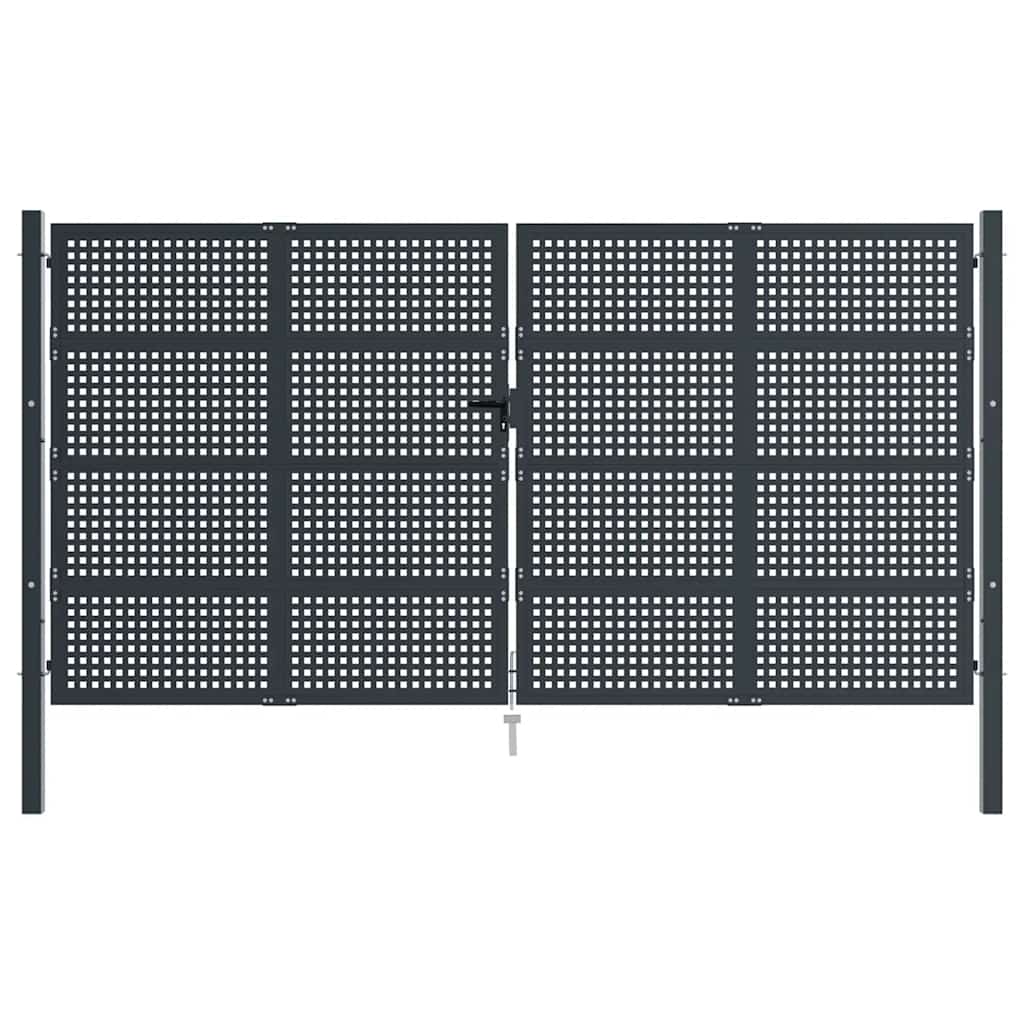 vidaXL Brama ogrodowa antracytowa 400x175 cm stalowa