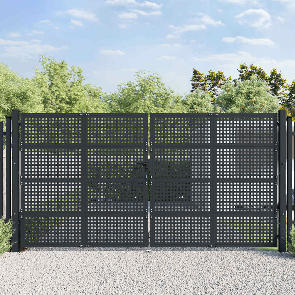 vidaXL Brama ogrodowa antracytowa 400x175 cm stalowa