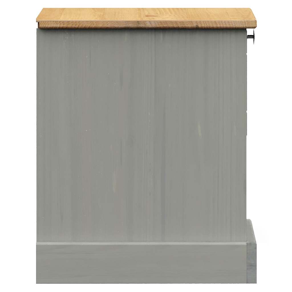 vidaXL Szafka nocna VIGO, szara, 42x35x40 cm, lite drewno sosnowe
